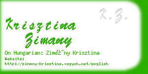 krisztina zimany business card